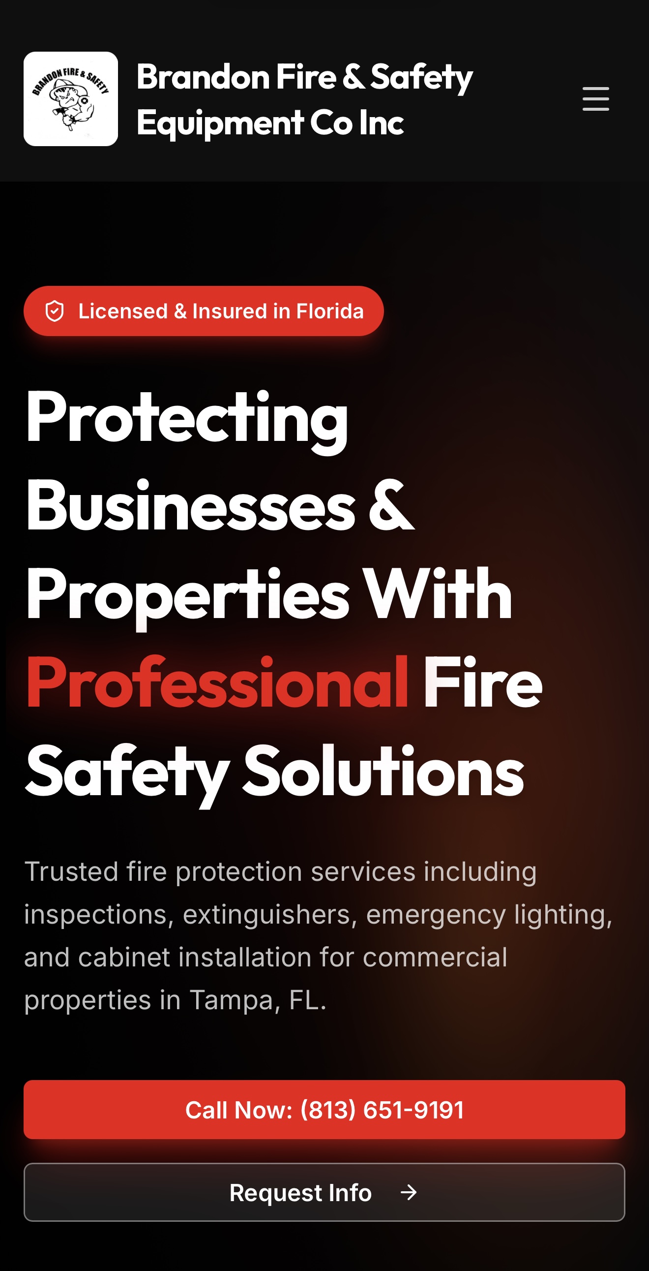 Brandon Fire & Safety mobile website