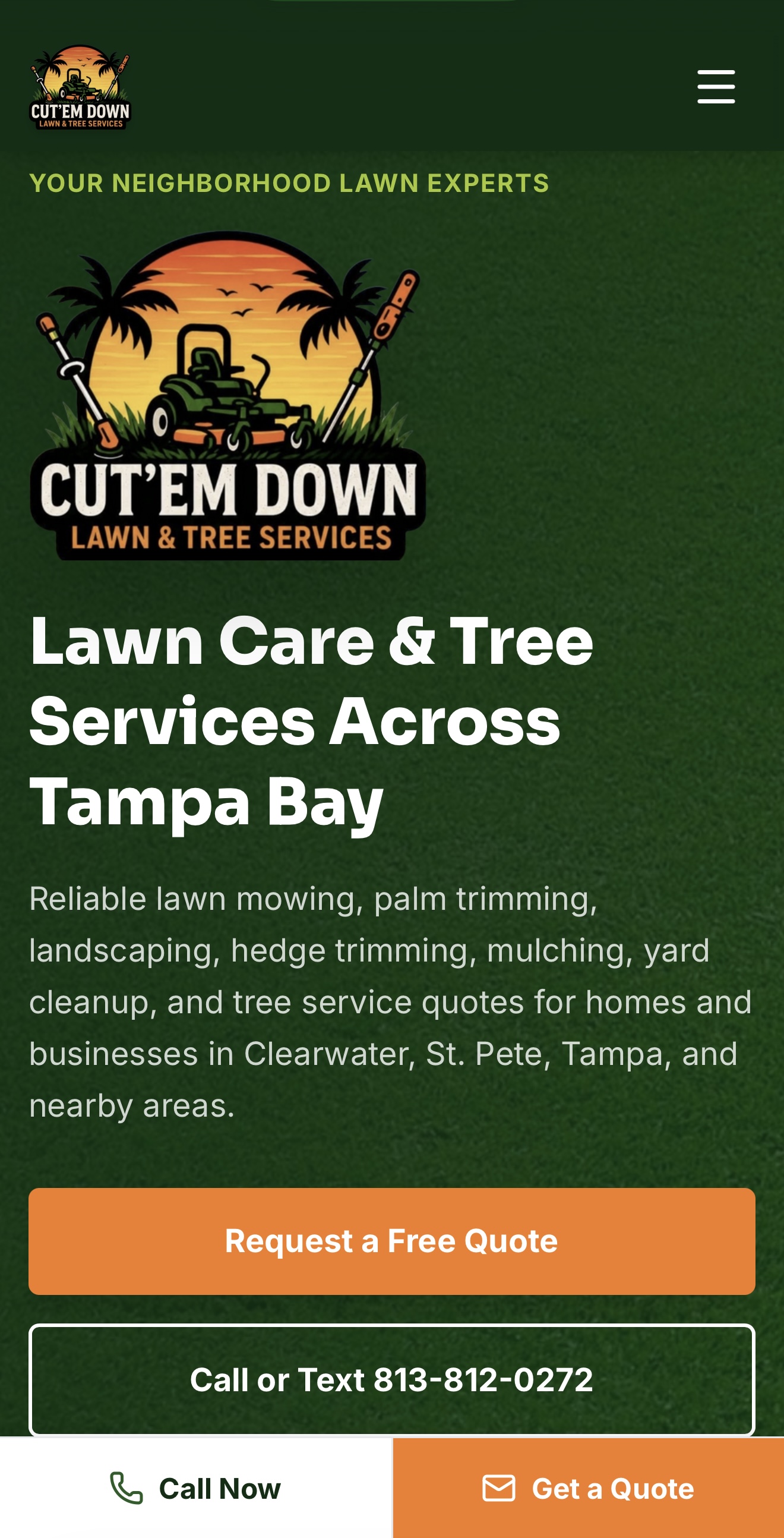 Cut'Em Down Lawn & Tree mobile website