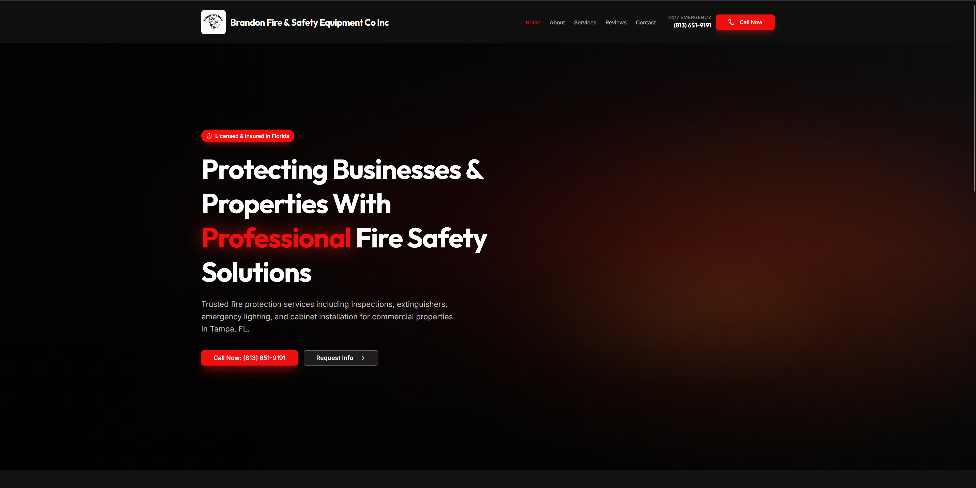 Brandon Fire & Safety desktop website