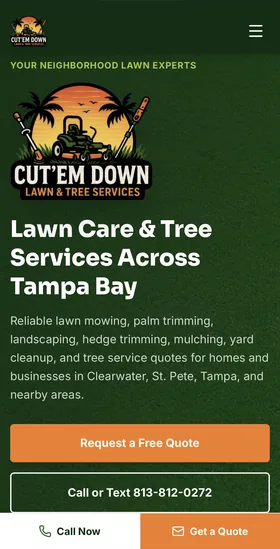 Cut'Em Down Lawn & Tree mobile website